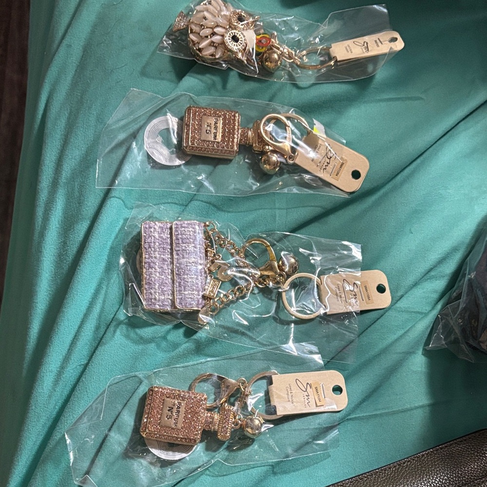 Gold and Silver Keychain Set- 50% discount on bundle of four charms